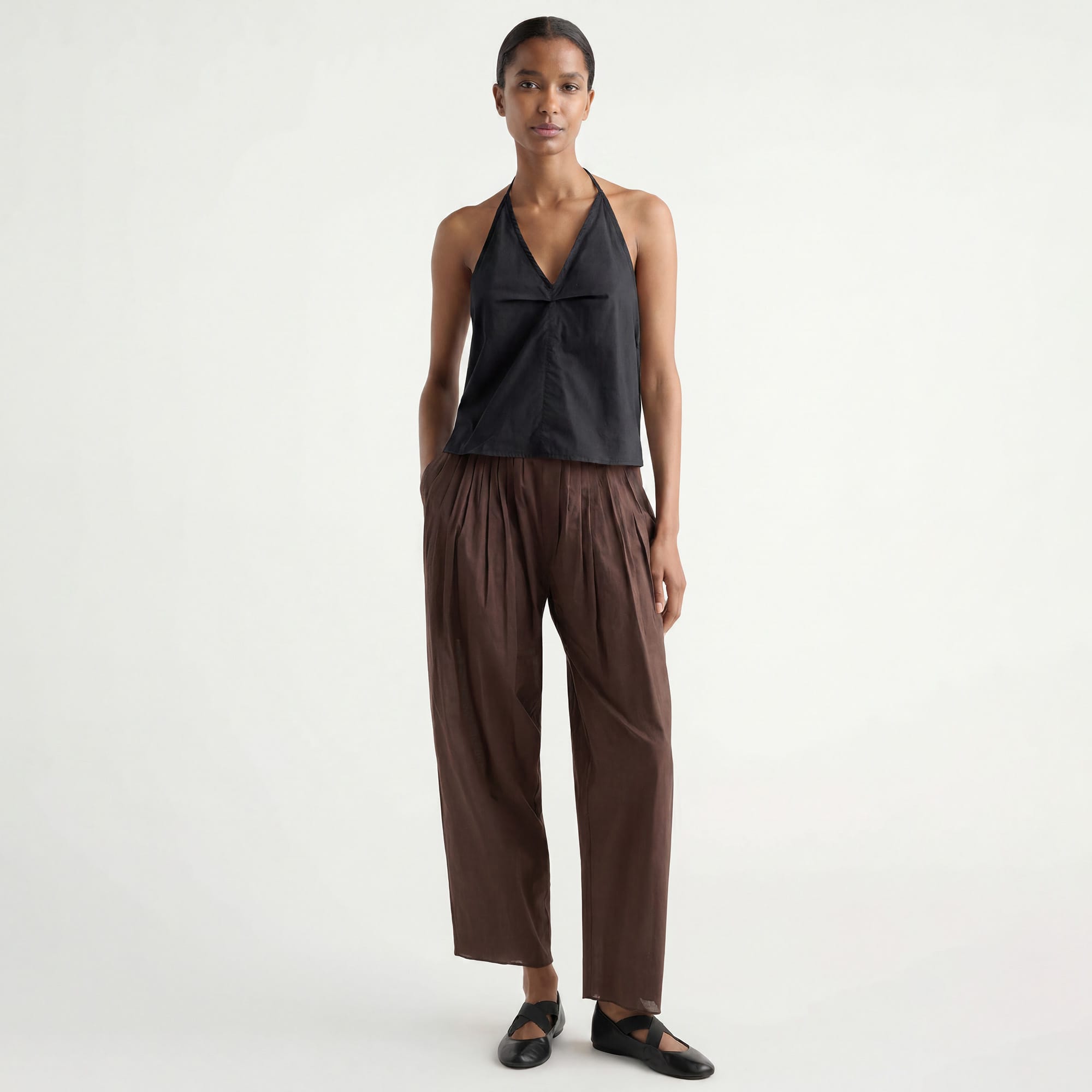 Isilda | Garima Shirred Organic Cotton Pant in Size Extra Small