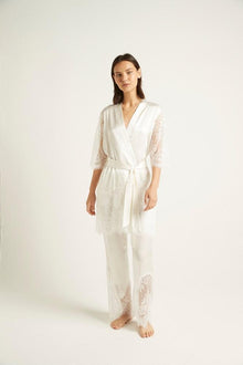 Blaise Silk Robe | Ivory