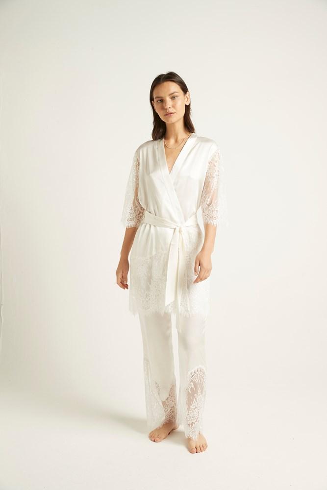 Blaise Silk Robe | Ivory