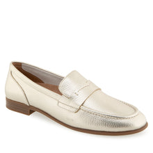 Winona Tailored Loafer | Gold Metallic Pebbled Leather