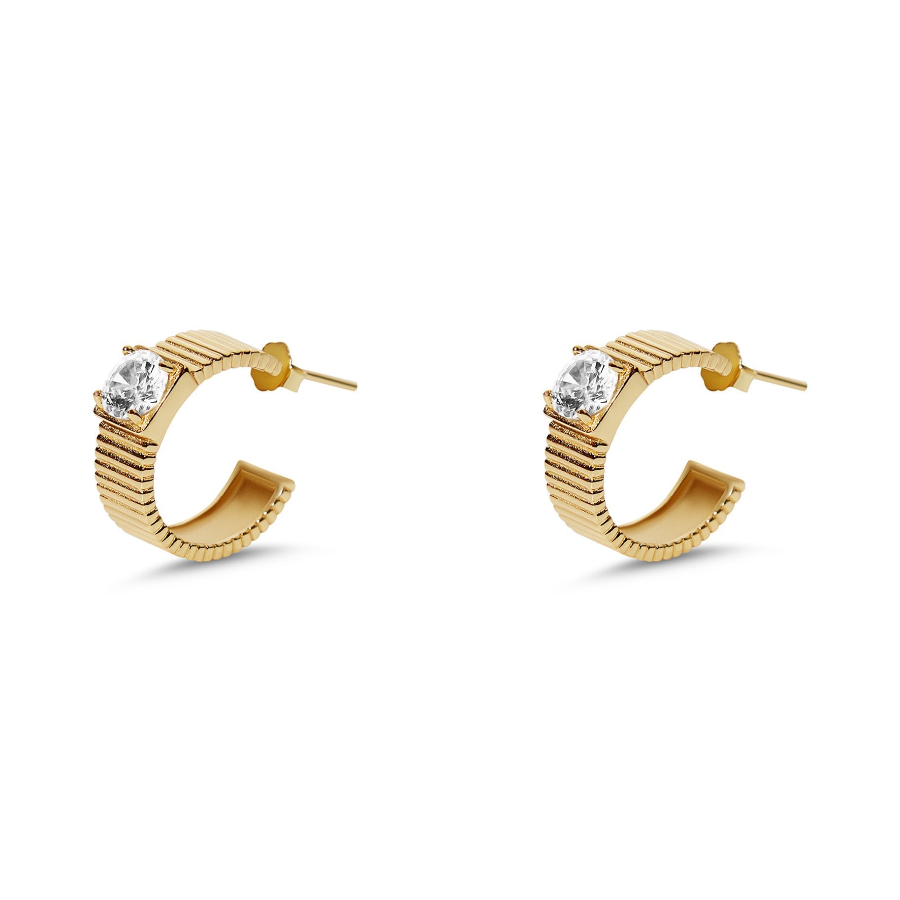 The Rouge Cz Huggie Earring | Gold Vermeil & Sterling Silver