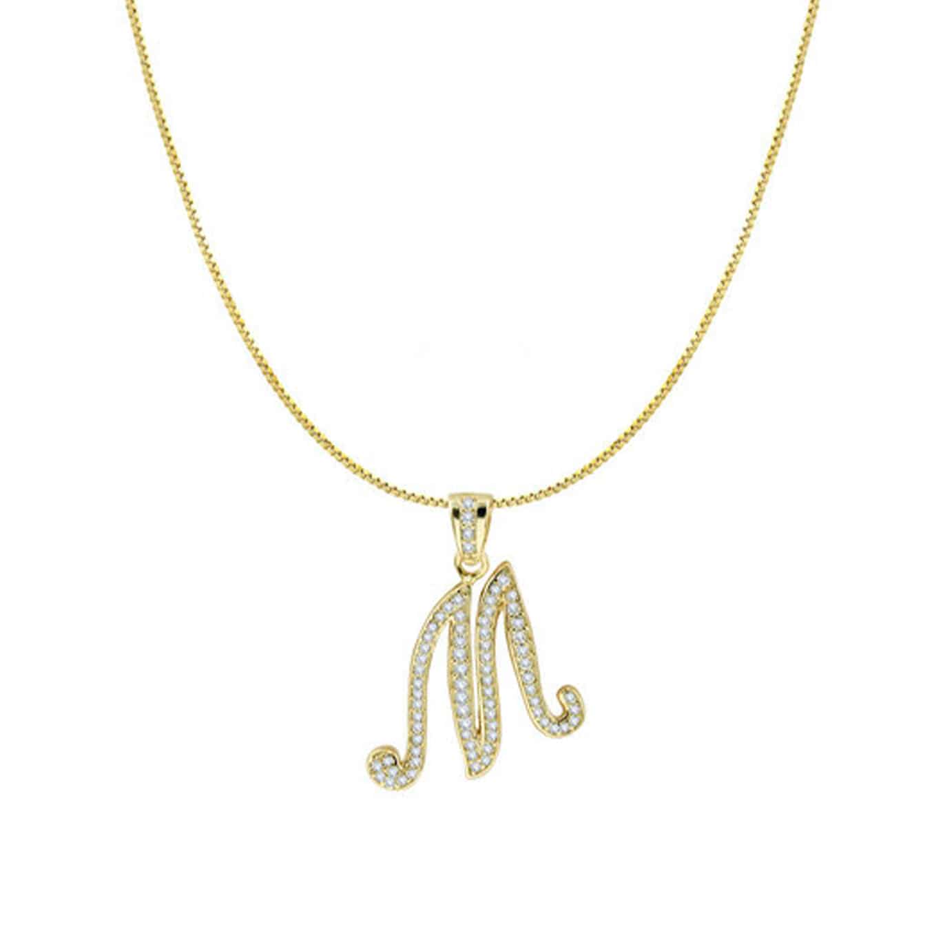 THE ICED OUT SCRIPT INITIAL NECKLACE - The M Jewelers
