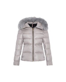 Après-Ski Jacket With Detachable Toscana Shearling Lamb Hood Trim | Gray/Gray (V3)