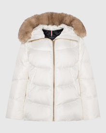 Après-Ski Jacket With Detachable Toscana Lamb Hood Trim | Ivory/Whiskey (V4)
