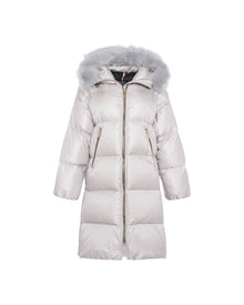 Après-Ski Jacket With Detachable Toscana Lamb Hood Trim | Gray/Gray (V1)
