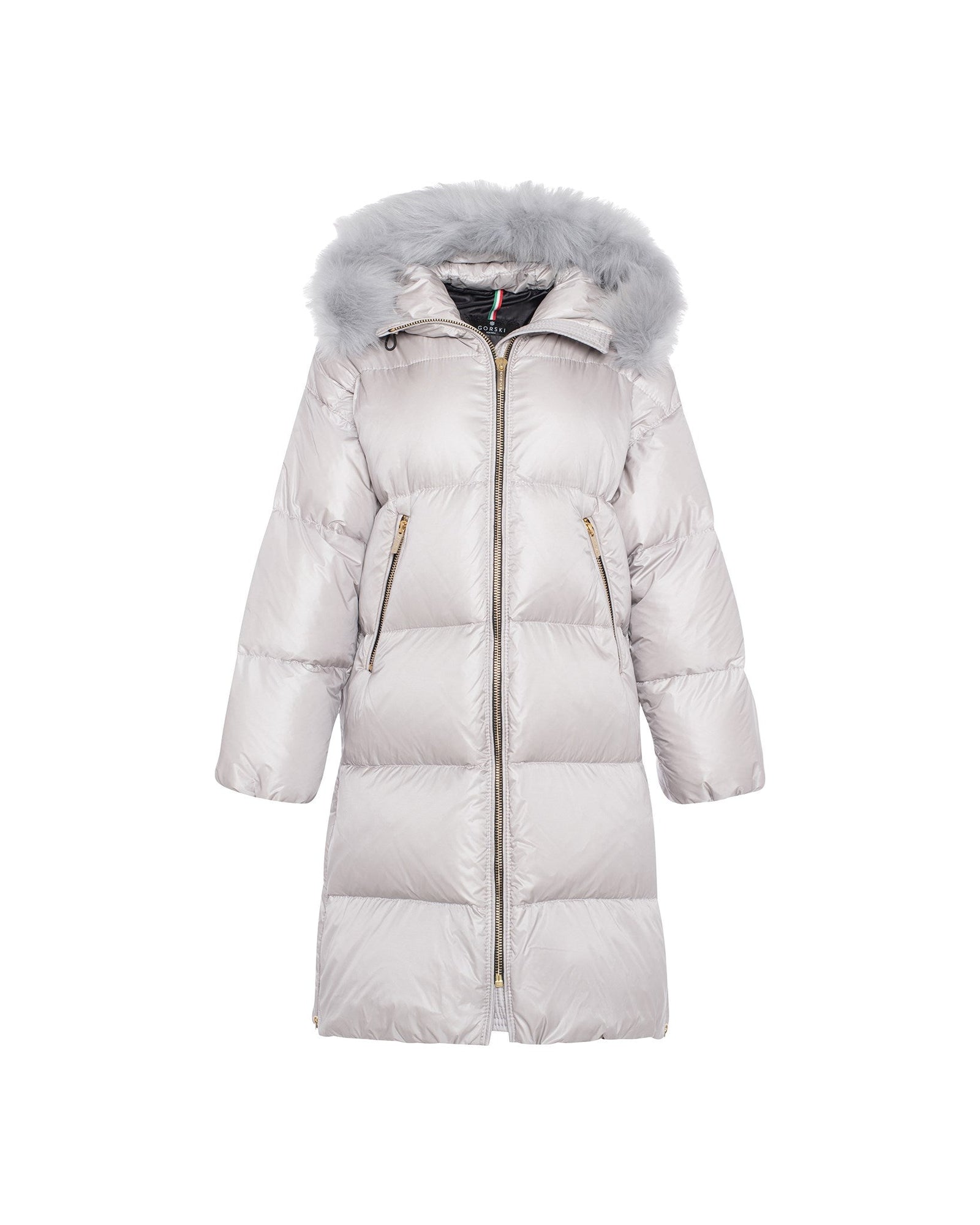 Après-Ski Jacket With Detachable Toscana Lamb Hood Trim | Gray/Gray (V1)
