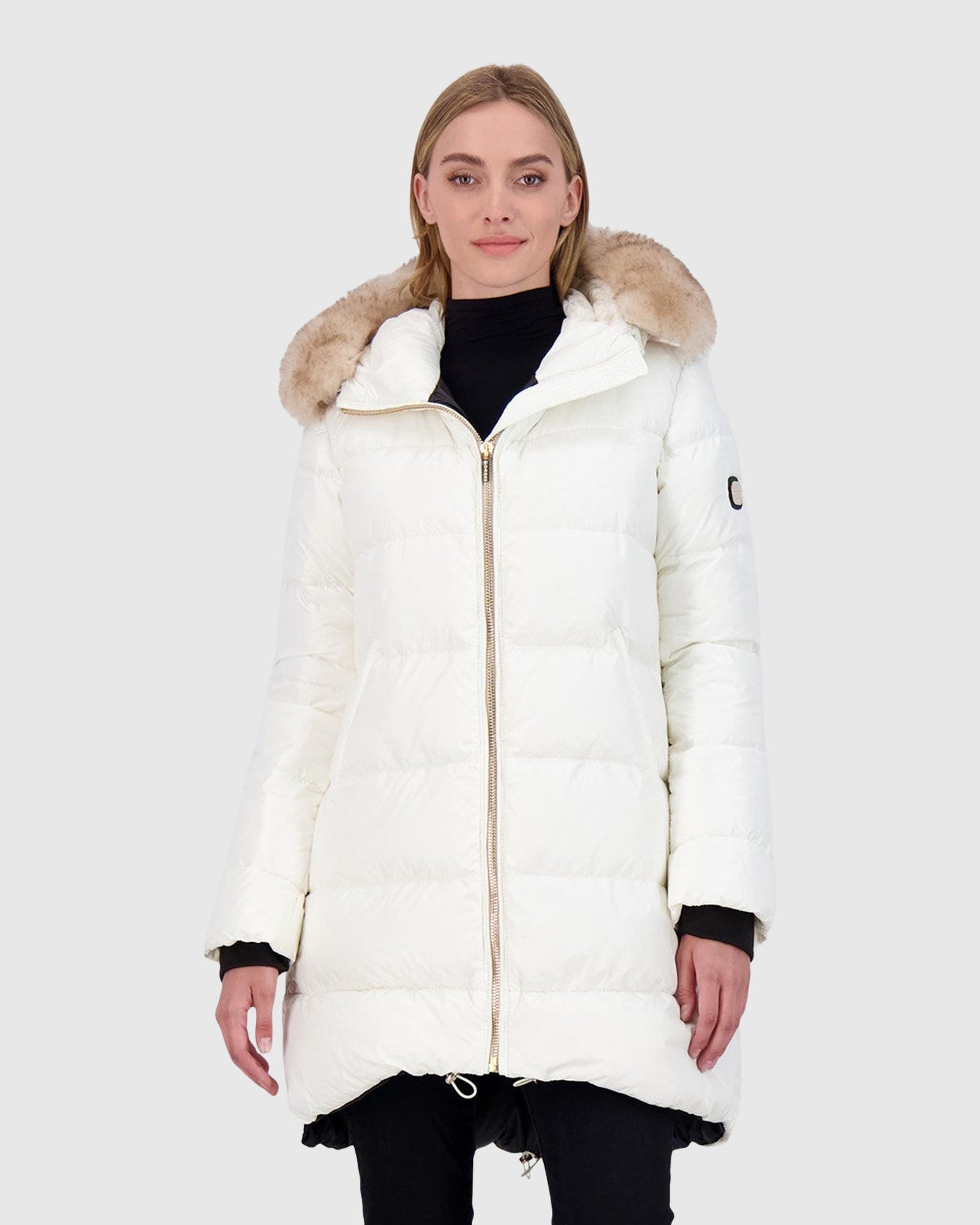 Après-Ski Jacket With Detachable Toscana Lamb Hood Trim | Ivory/Whiskey (V2)