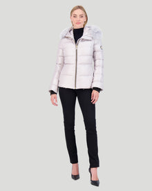 Après-Ski Jacket With Detachable Toscana Shearling Lamb Hood Trim | Women | Gray x Gray (V1)