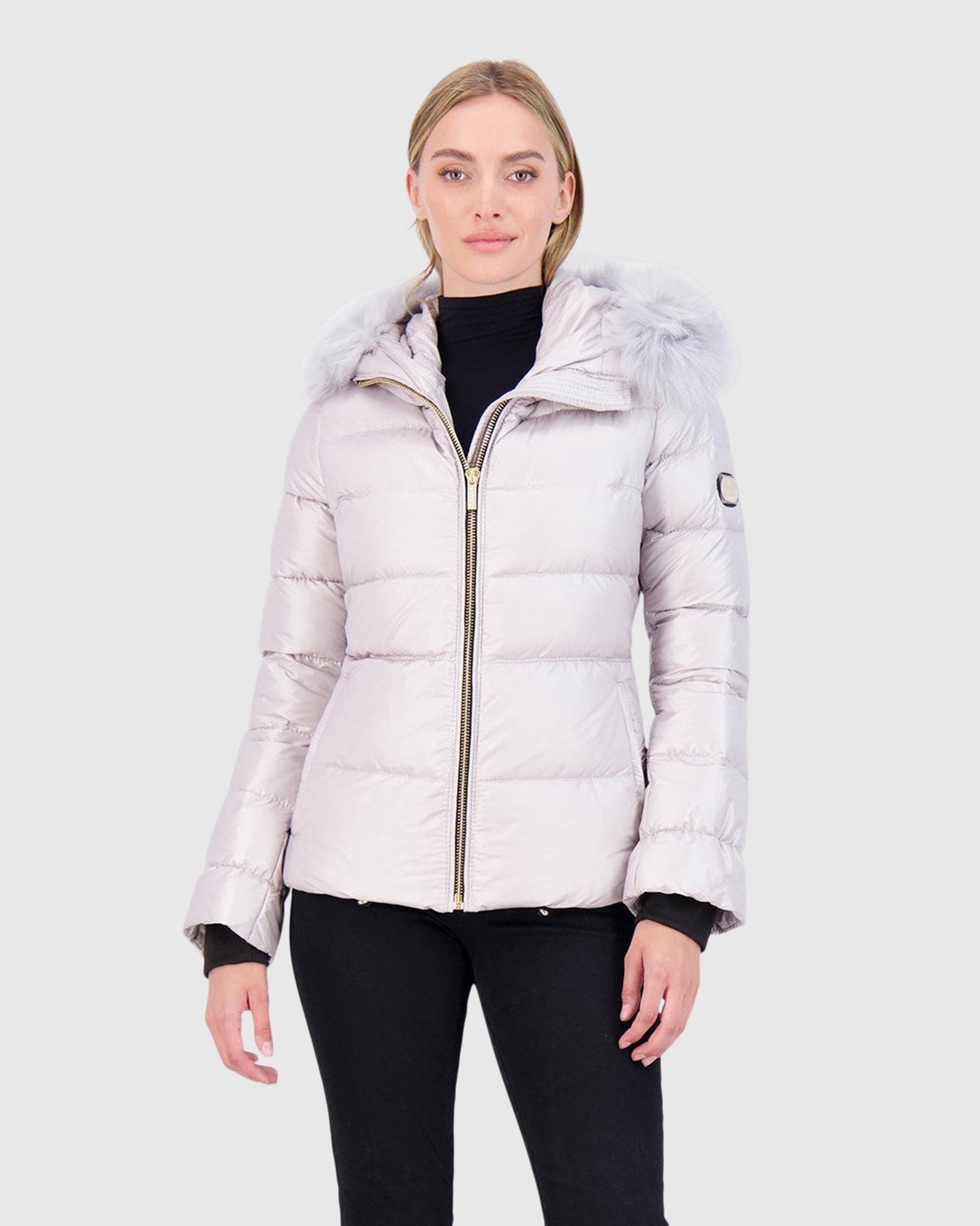 Après-Ski Jacket With Detachable Toscana Shearling Lamb Hood Trim | Gray/Gray (V3)