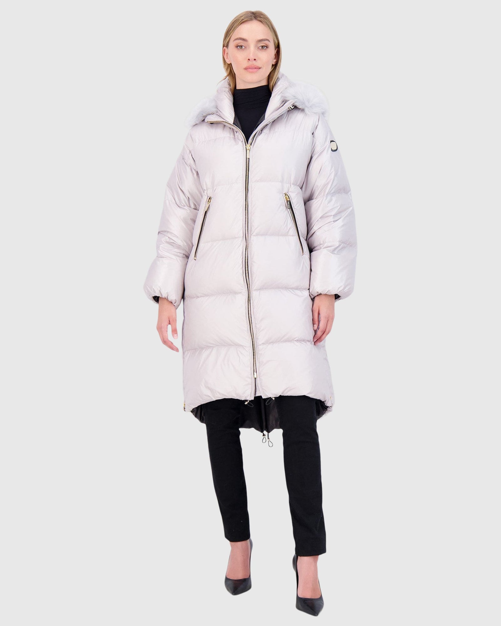 Après-Ski Jacket With Detachable Toscana Lamb Hood Trim | Gray/Gray (V1)