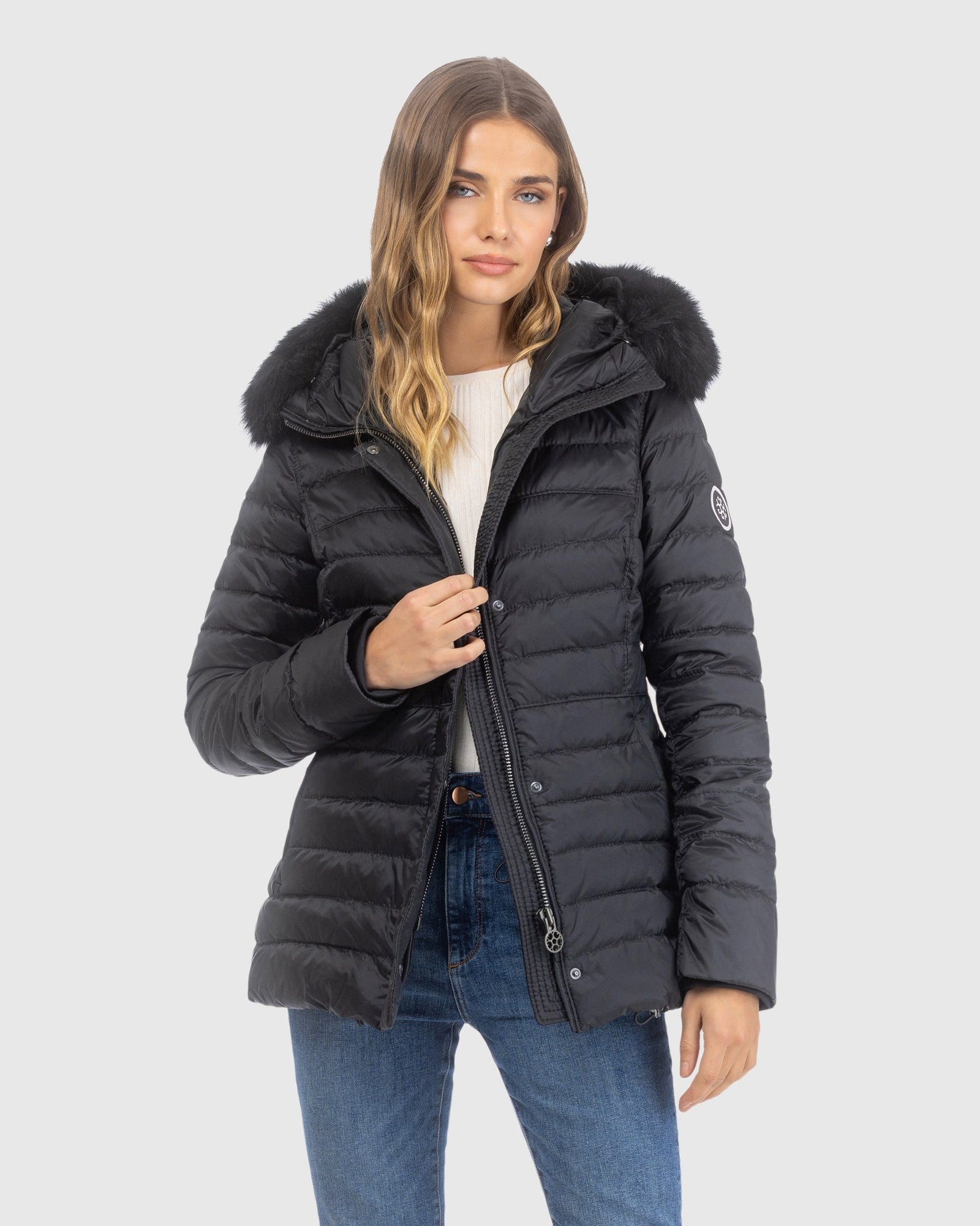 Après-Ski Jacket With Detachable Toscana Lamb Hood Trim | Black/Black (V2)