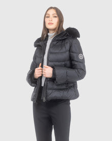 Après-Ski Jacket With Detachable Toscana Lamb Hood Trim | Black/Black (V6)