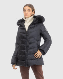 Après-Ski Jacket With Detachable Toscana Lamb Hood Trim | Black/Black (V7)