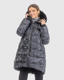 Après-Ski Jacket With Detachable Toscana Lamb Hood Trim | Gray Camo/Black (V5)