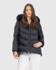 Après-Ski Jacket With Detachable Toscana Lamb Hood Trim | Black/Black (V10)
