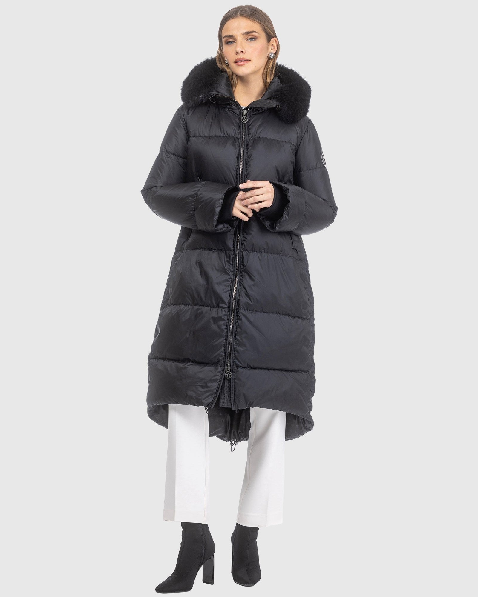 Après-Ski Jacket With Detachable Toscana Lamb Hood Trim | Black/Black (V11)