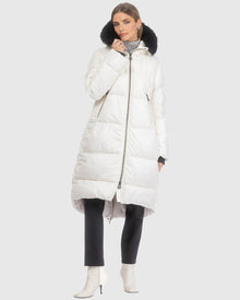 Après-Ski Jacket With Detachable Toscana Lamb Hood Trim | Ivory/Black (V5)