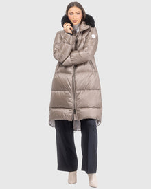 Après-Ski Jacket With Detachable Toscana Lamb Hood Trim | Stone/Black (V5)