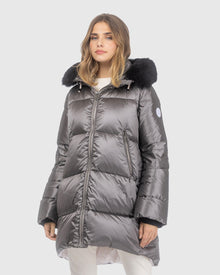 Après-Ski Jacket With Detachable Toscana Lamb Hood Trim | Greige/Black (V8)