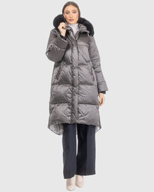 Après-Ski Jacket With Detachable Toscana Lamb Hood Trim | Greige/Black (V9)