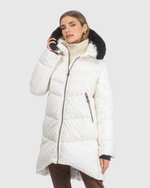 Après-Ski Jacket With Detachable Toscana Lamb Hood Trim | Ivory/Black (V7)
