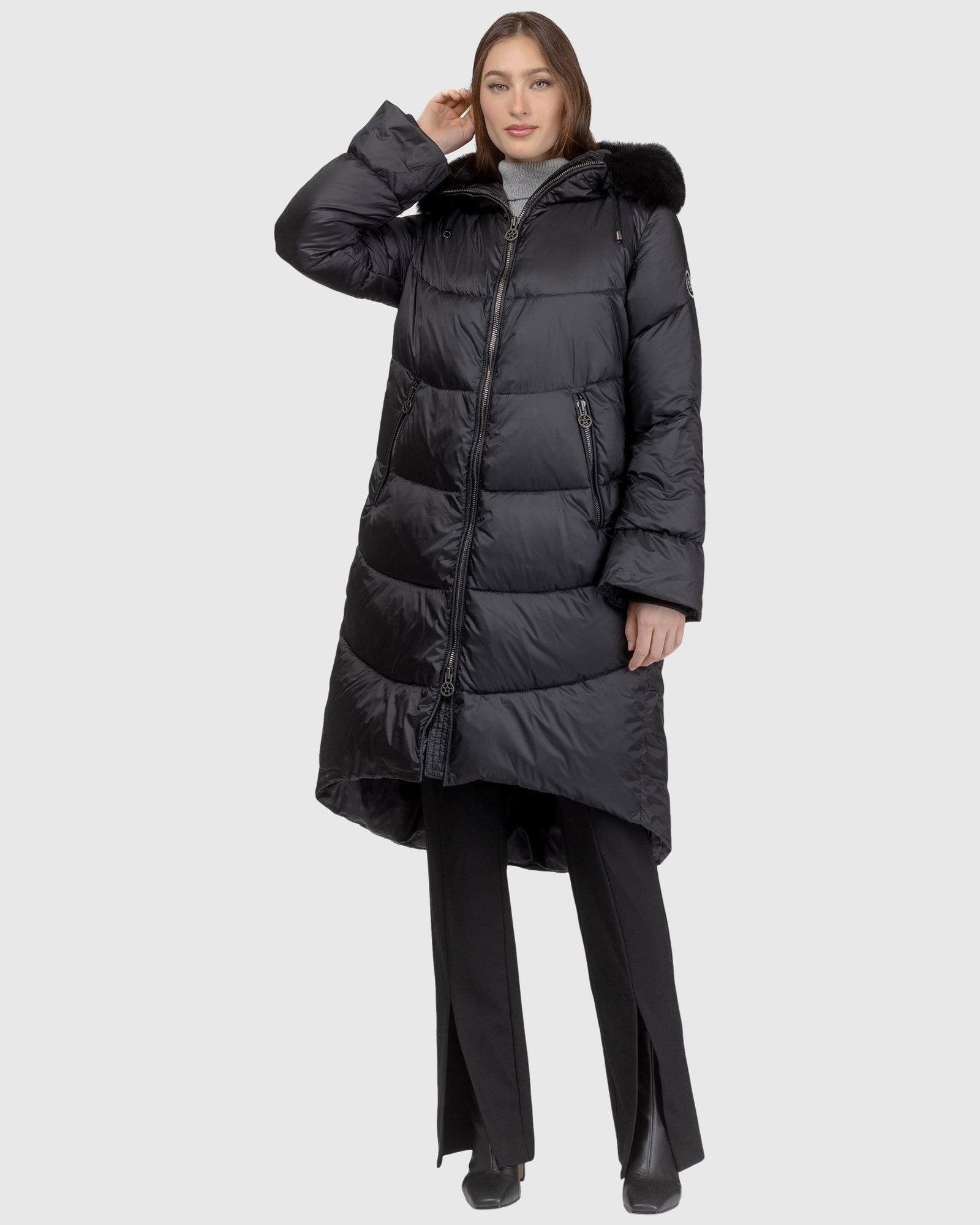 Après-Ski Jacket With Detachable Toscana Lamb Hood Trim | Black/Black (V17)