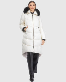 Après-Ski Jacket With Detachable Toscana Lamb Hood Trim | Ivory/Black (V8)
