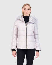 Après-Ski Jacket With Detachable Toscana Shearling Lamb Hood Trim | Gray/Gray (V3)