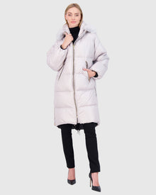 Après-Ski Jacket With Detachable Toscana Lamb Hood Trim | Gray/Gray (V1)
