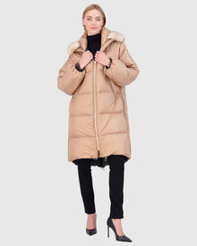 Après-Ski Jacket With Detachable Toscana Lamb Hood Trim | Camel/Whiskey (V1)