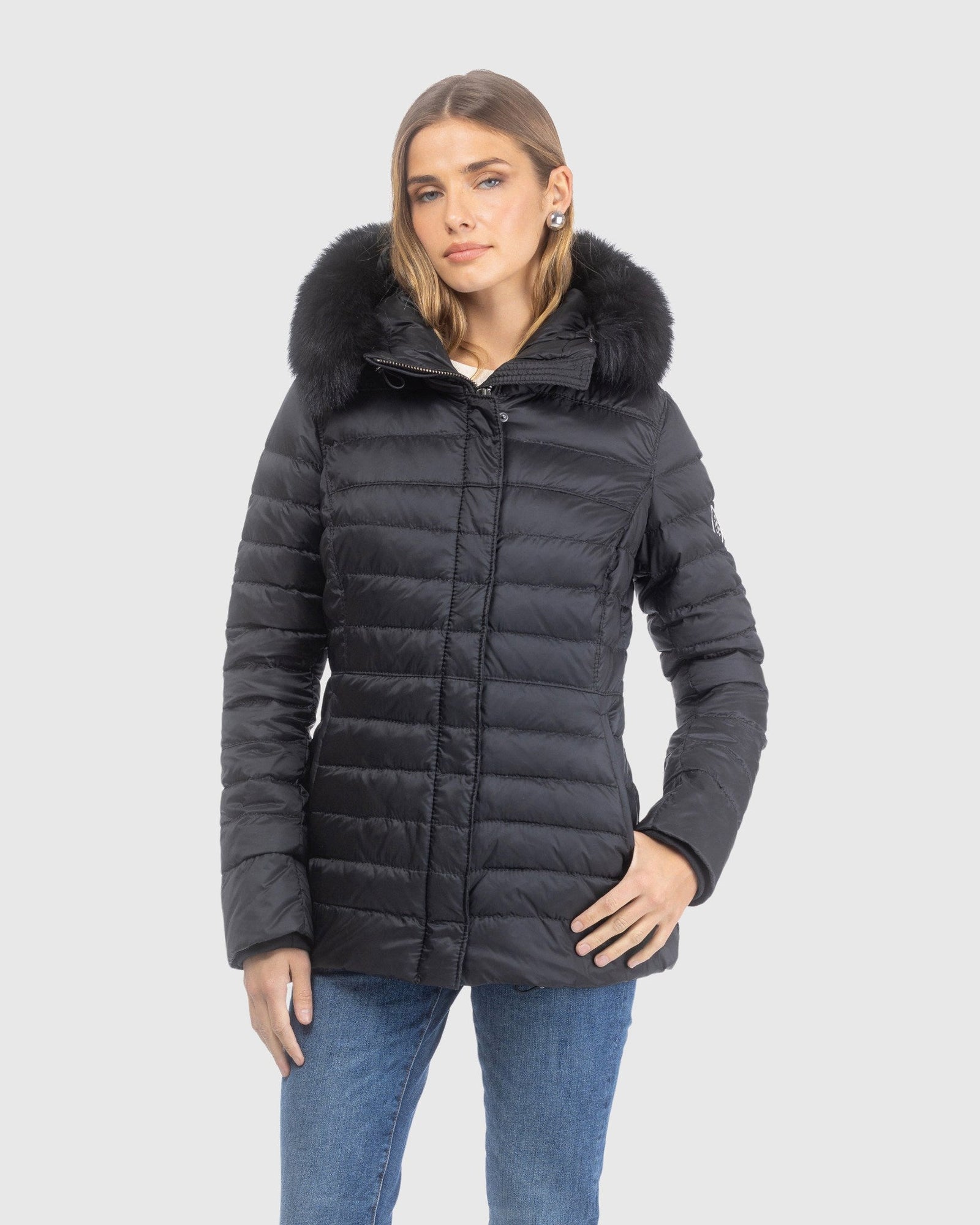 Après-Ski Jacket With Detachable Toscana Lamb Hood Trim | Black/Black (V2)