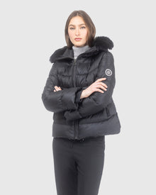Après-Ski Jacket With Detachable Toscana Lamb Hood Trim | Black/Black (V6)