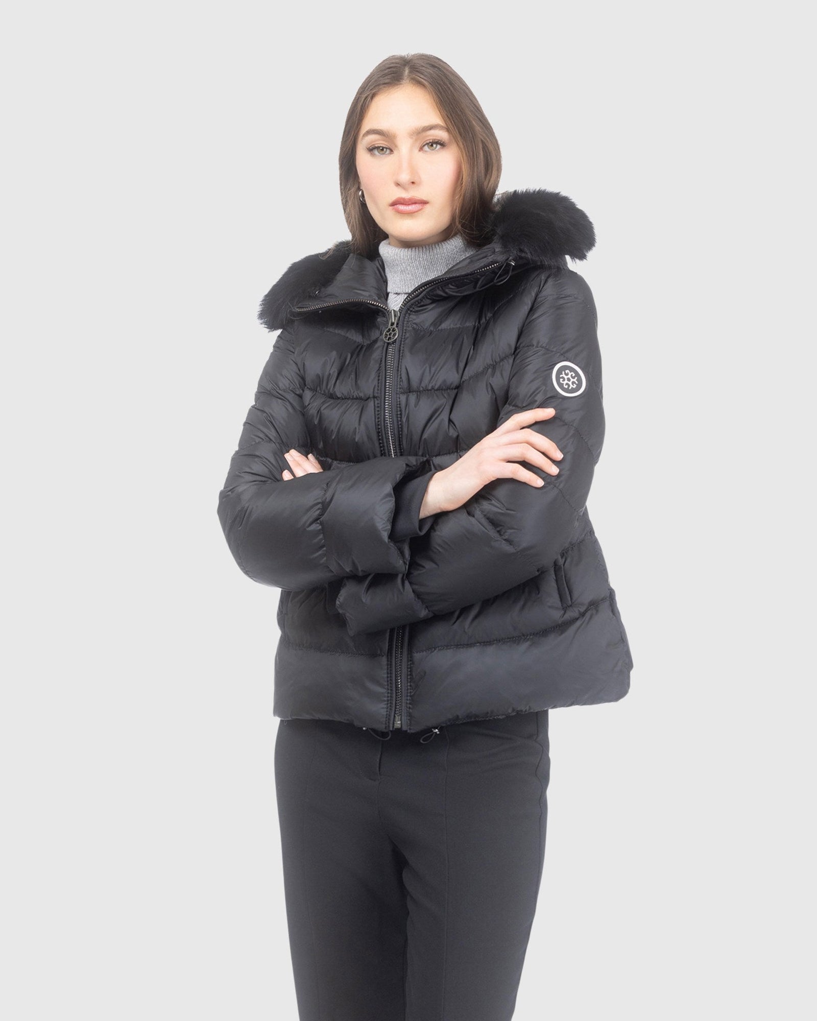 Après-Ski Jacket With Detachable Toscana Lamb Hood Trim | Black/Black (V6)