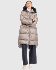 Après-Ski Jacket With Detachable Toscana Lamb Hood Trim | Stone/Black (V5)