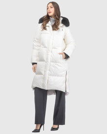 Après-Ski Jacket With Detachable Toscana Lamb Hood Trim | Ivory/Black (V6)