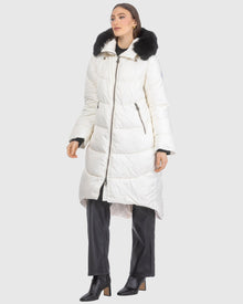 Après-Ski Jacket With Detachable Toscana Lamb Hood Trim | Ivory/Black (V8)