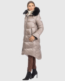 Après-Ski Jacket With Detachable Toscana Lamb Hood Trim | Stone/Black (V6)