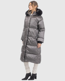 Après-Ski Jacket With Detachable Toscana Lamb Hood Trim | Greige/Black (V11)
