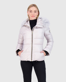 Après-Ski Jacket With Detachable Toscana Shearling Lamb Hood Trim | Gray/Gray (V3)