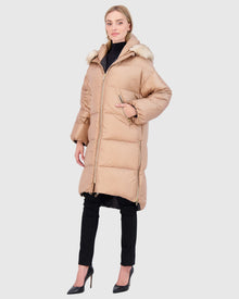 Après-Ski Jacket With Detachable Toscana Lamb Hood Trim | Camel/Whiskey (V1)