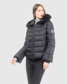 Après-Ski Jacket With Detachable Toscana Lamb Hood Trim | Black/Black (V6)