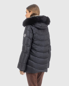 Après-Ski Jacket With Detachable Toscana Lamb Hood Trim | Black/Black (V7)