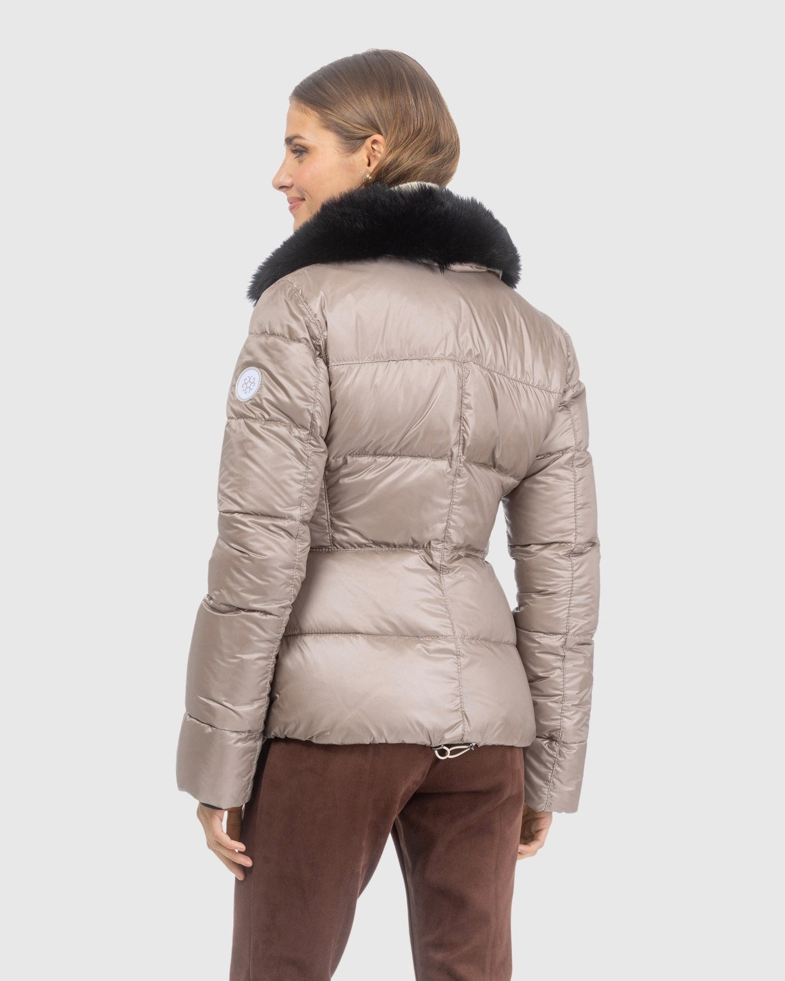 Après-Ski Jacket With Detachable Toscana Lamb Collar | Stone/Black