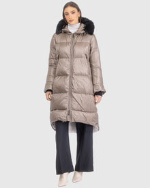 Après-Ski Jacket With Detachable Toscana Lamb Hood Trim | Stone/Black (V5)