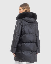 Après-Ski Jacket With Detachable Toscana Lamb Hood Trim | Black/Black (V13)
