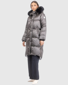 Après-Ski Jacket With Detachable Toscana Lamb Hood Trim | Greige/Black (V9)