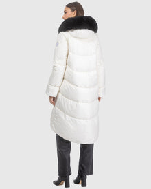 Après-Ski Jacket With Detachable Toscana Lamb Hood Trim | Ivory/Black (V8)