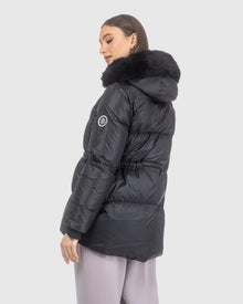 Après-Ski Jacket With Detachable Toscana Lamb Hood Trim | Black/Black (V19)