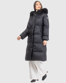 Après-Ski Jacket With Detachable Toscana Lamb Hood Trim | Black/Black (V18)