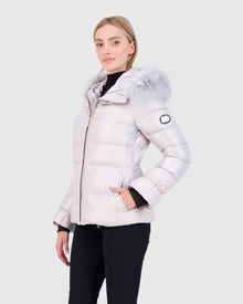 Après-Ski Jacket With Detachable Toscana Shearling Lamb Hood Trim | Gray/Gray (V3)